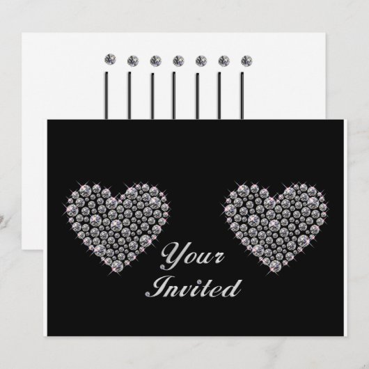 Einladung von Kristall Bling (Vorne/Hinten)