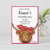 Einladung von Kuh, Hochland-Kuh Geburtstag (Stehend Vorderseite)