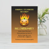 Einladung von Kürbiskürbis zum Creepy Burning Hall (Stehend Vorderseite)