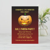 Einladung von Kürbiskürbis zum Creepy Burning Hall (Stehend Vorderseite)