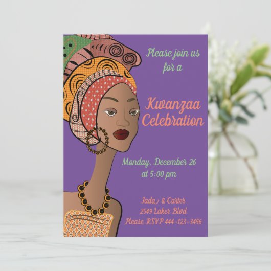 Einladung von Kwanzaa (Stehend Vorderseite)