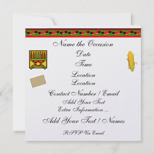 Einladung von Kwanzaa (Rückseite)