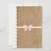 Einladung von Lace and Burlap Floral Wedding (Rückseite)