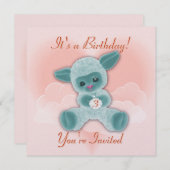 Einladung von Lamm- und Wolkenkindern zum Geburtst (Vorne/Hinten)