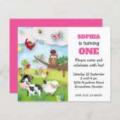 Einladung von Landtieren zum ersten Geburtstag (Vorne/Hinten)