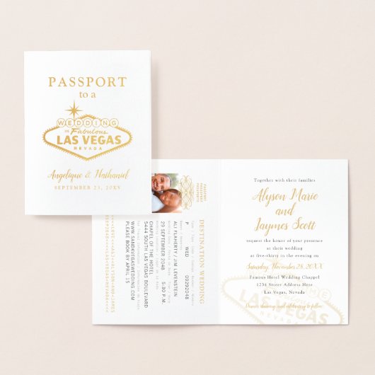 Einladung von Las Vegas Hochzeit in Urlaubsort Pas (Anzeige)