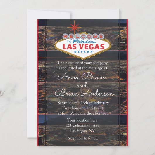 Einladung von Las Vegas zur Hochzeit (Vorderseite)