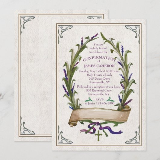 Einladung von Lavendel (Vorne/Hinten)