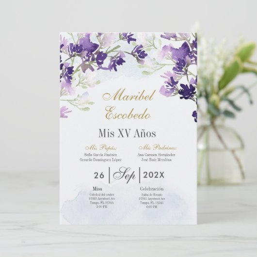 Einladung von Lavendel (Stehend Vorderseite)