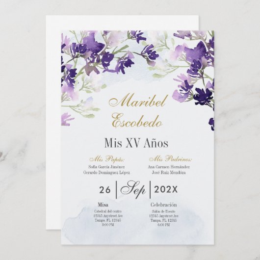 Einladung von Lavendel (Vorne/Hinten)