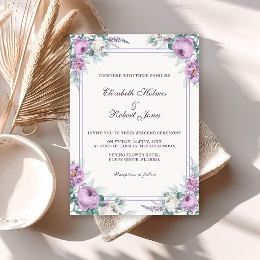 Einladung von Lavender Lila Floral Wedding