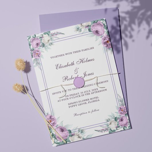 Einladung von Lavender Lila Floral Wedding