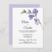 Einladung von Lavender und Green Floral Wedding Postkarte (Vorne/Hinten)