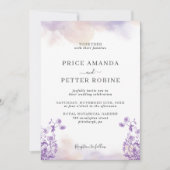 Einladung von Lavender Watercolor Floral Wedding (Vorderseite)