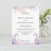 Einladung von Lavender Watercolor Floral Wedding (Stehend Vorderseite)