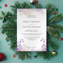 Einladung von Lavender Watercolor Floral Wedding