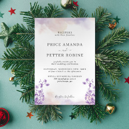 Einladung von Lavender Watercolor Floral Wedding