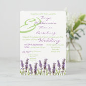 Einladung von Lavender Wedding (Stehend Vorderseite)