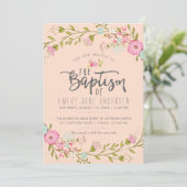 EINLADUNG VON LDS BAPTISM | Elegante Rosa Floral G (Stehend Vorderseite)
