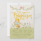EINLADUNG VON LDS BAPTISM | Niedlich Shabby Floral (Vorderseite)