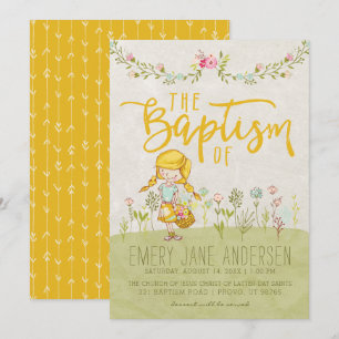 EINLADUNG VON LDS BAPTISM   Niedlich Shabby Floral