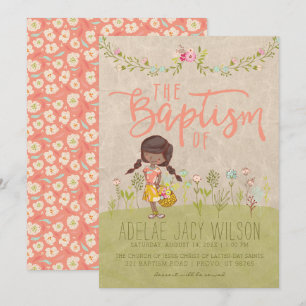EINLADUNG VON LDS BAPTISM   Sweet Vintag Floral Gi