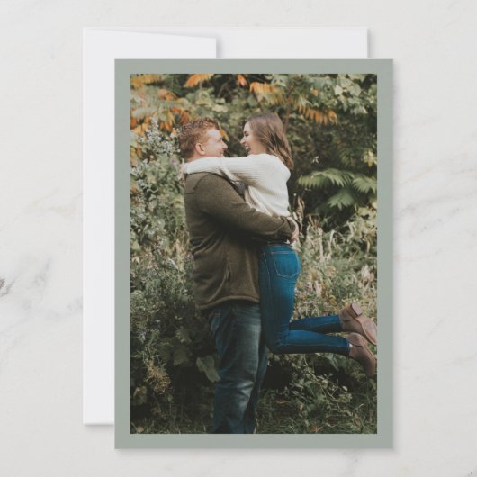 Einladung von Leaf Wreath Monogram (Rückseite)