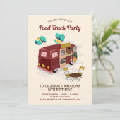 Einladung von Lebensmittelfahrzeugen zur Geburtsta (Stehend Vorderseite)