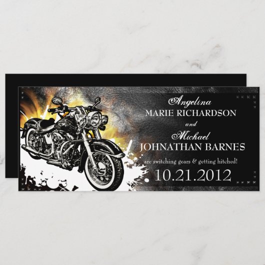 Einladung von Leder-gestuften Biker (Vorne/Hinten)