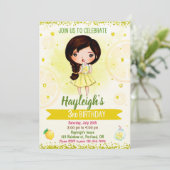 Einladung von Lemon Fruchtgeburtstag Einladung Cit (Stehend Vorderseite)