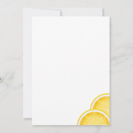 Einladung von Lemon Spritz Yellow Bridal Dusche (Rückseite)