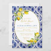 Einladung von Lemon und Blue Spanish Tile (Vorderseite)