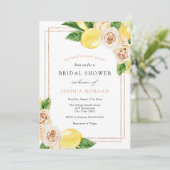 Einladung von Lemon und Greenery Bridal Dusche (Stehend Vorderseite)