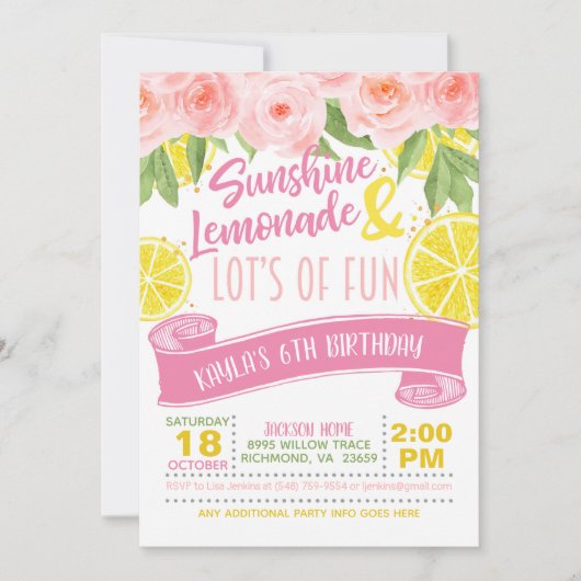 Einladung von Lemonade (Vorderseite)