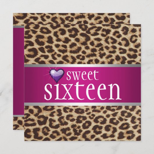 Einladung von Leopard 16 . Geburtstag (Vorne/Hinten)
