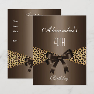 Einladung von Leopard Brown Animal 40. Geburtstag