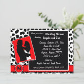 Einladung von Leopard, rot-weiß und schwarz (Stehend Vorderseite)