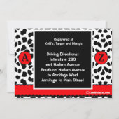 Einladung von Leopard, rot-weiß und schwarz (Rückseite)