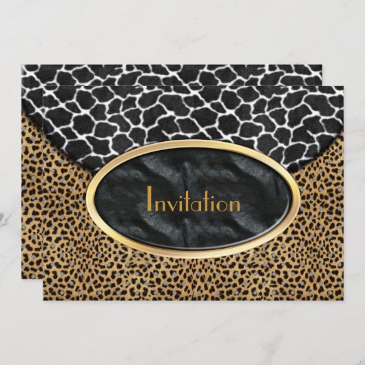 Einladung von Leopard Schwarz-weiße Kuh Purus (Vorne/Hinten)