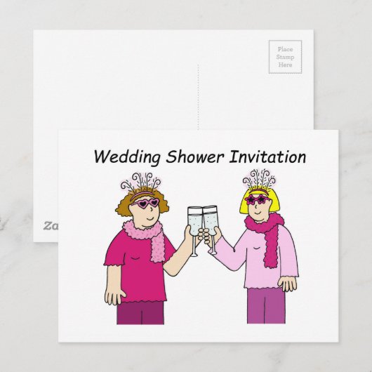 Einladung von lesbischen Polterabenden. (Vorne/Hinten)