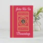 Einladung von Lieutenant Firefighter Retirement (Stehend Vorderseite)
