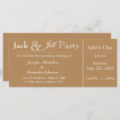 Einladung von Light Brown Jack and Jill Shower Tic (Vorne/Hinten)