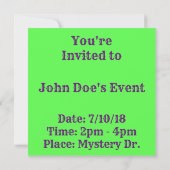 Einladung von Lila Geber mit kundenspezifischer Gr (Rückseite)