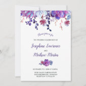 Einladung von lila Sukkulenten & Foliage (Vorderseite)