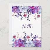 Einladung von lila Sukkulenten & Foliage (Rückseite)