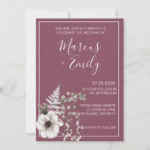 Einladung von Lila- und Weißblütenblumen (Vorderseite)