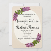 Einladung von Lilac und Cream Wedding