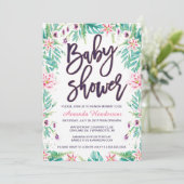 Einladung von Lily Baby Shower | Floral Baby Dusch (Stehend Vorderseite)