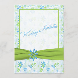 Einladung von Lime Green and Blue Floral Wedding