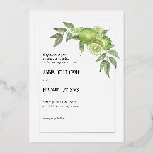 Einladung von Limes und Citrus Hochzeit